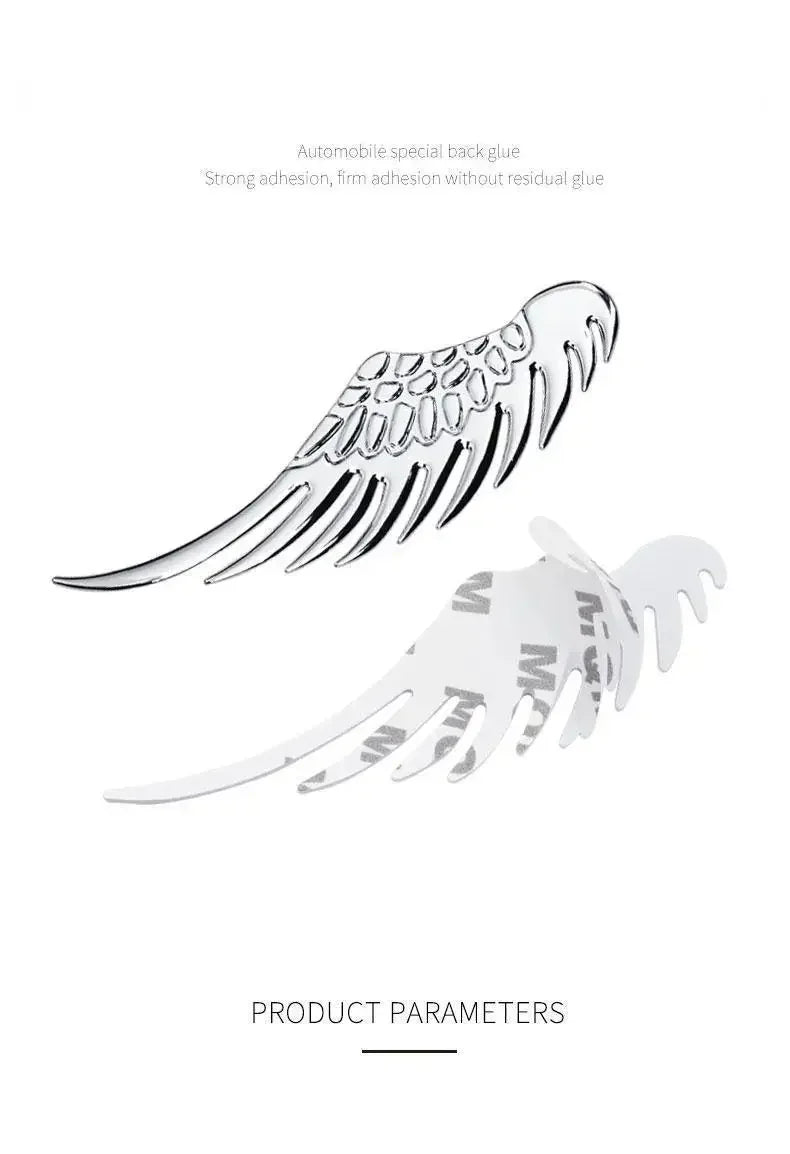 Car Decorative Wings, Three-dimensional Angel Wings Tail Stickers Metal Car Logo Personalized Decorative Car Stickers Amagi