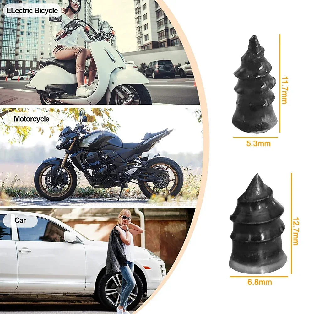 10/30pcs Vacuum Tyre Repair Nail Puncture Screws Motorcycle Fitting Set Tubeless Wheel Repairs Punctures Kit Patches for Car