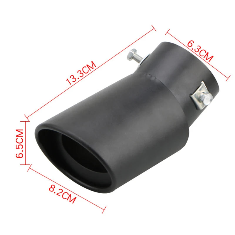 Universal Car Exhaust Tip Round Aluminum ALloy Muffler Tail Trim Rear Auto Exhaust Pipe Nozzle Silencer Pipe Inlet 63mm