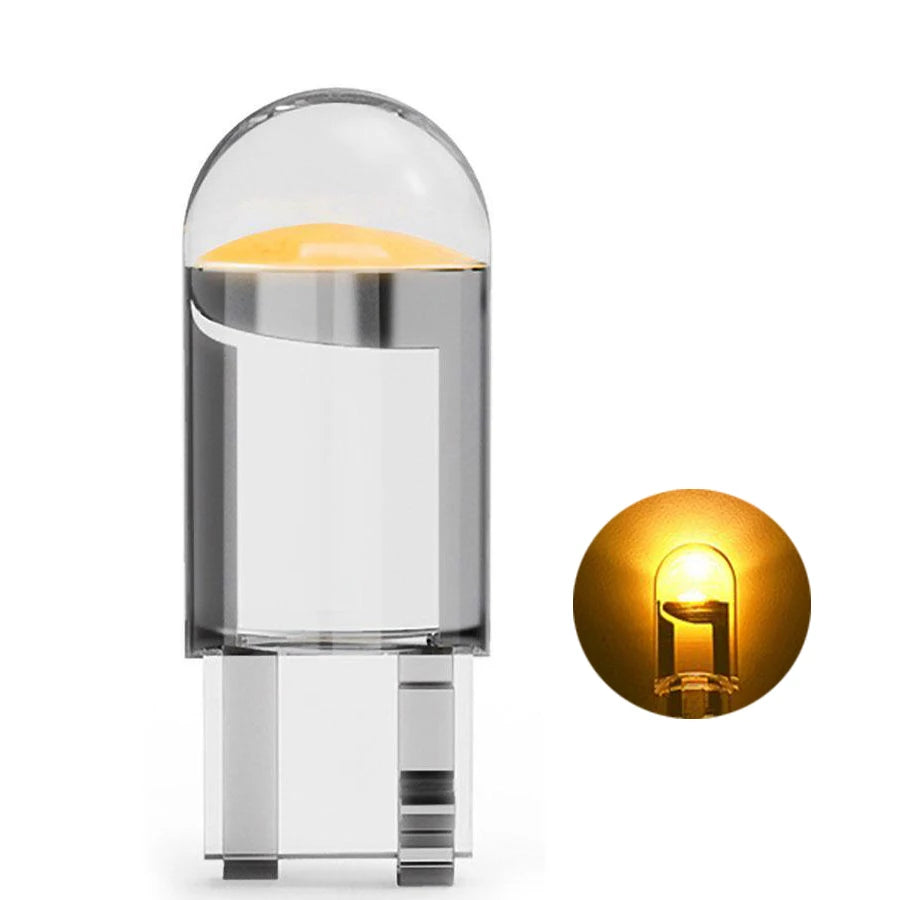 Car 12V COB Wedge Lamp with Glass Housing T10 Crystal One Piece Light Universal Waterproof LED Bulb Automotive Lighting Tools