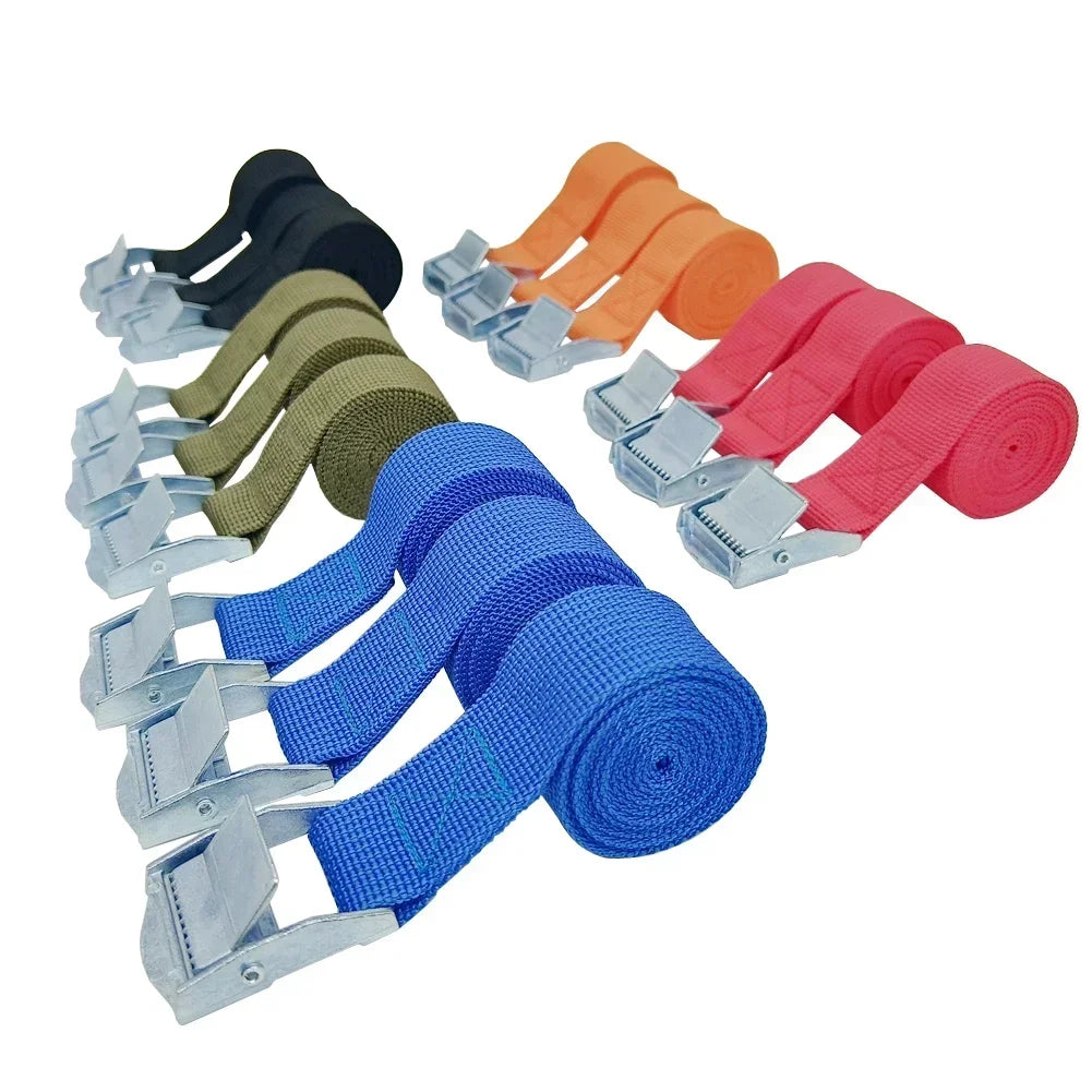 3 Pces 1M Buckle Tie-Down Belt Cargo Straps For Car Motorcycle Bike With Metal Tow Rope Strong Ratchet Belt for Luggage Amagi