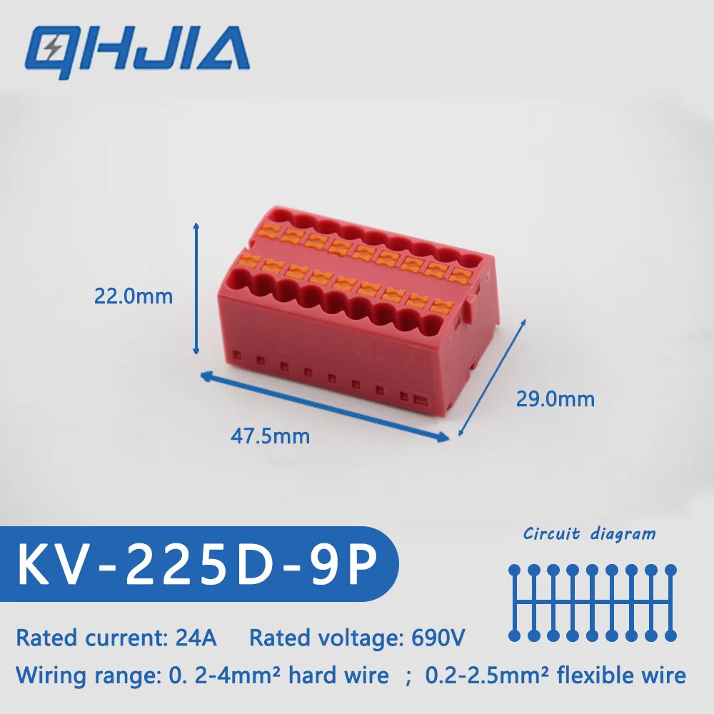 Fast Wiring Mini Rail-Type Quick Junction Box | 1-In-Multi-Out Plug-in Terminal Wire Connector for Easy Electrical Connection