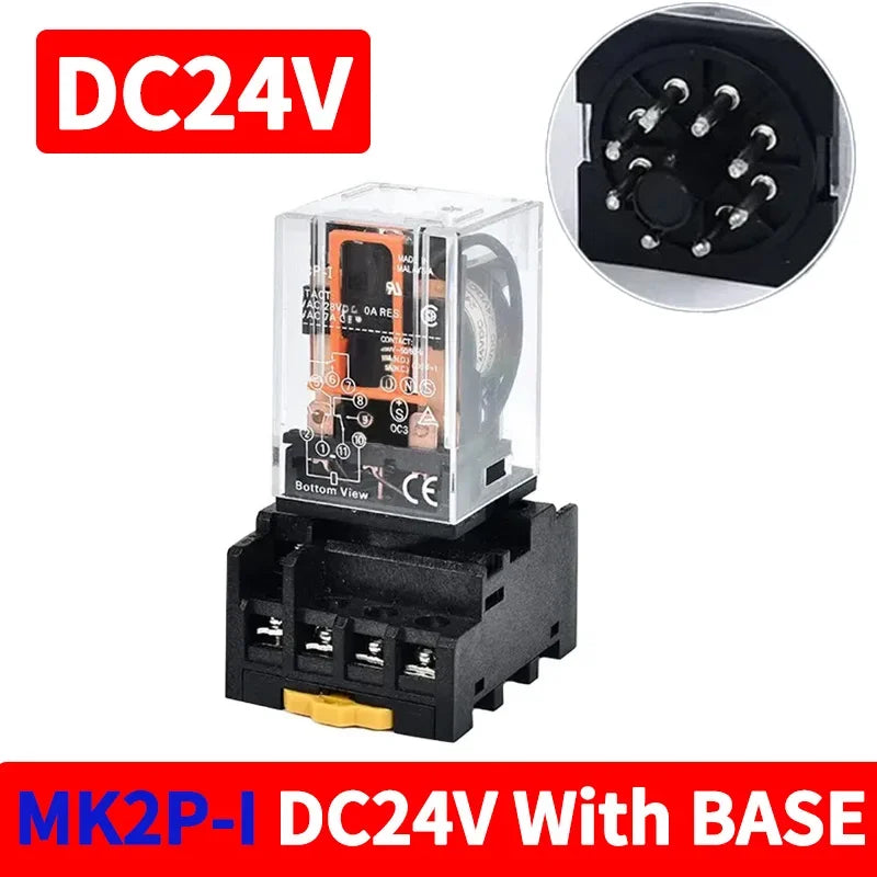 MK2P-I MK3P-I Intermediate Relay, 8/11 Pin Electromagnetic Power Relay with Copper Coil and Silver Contact AC220V DC24V