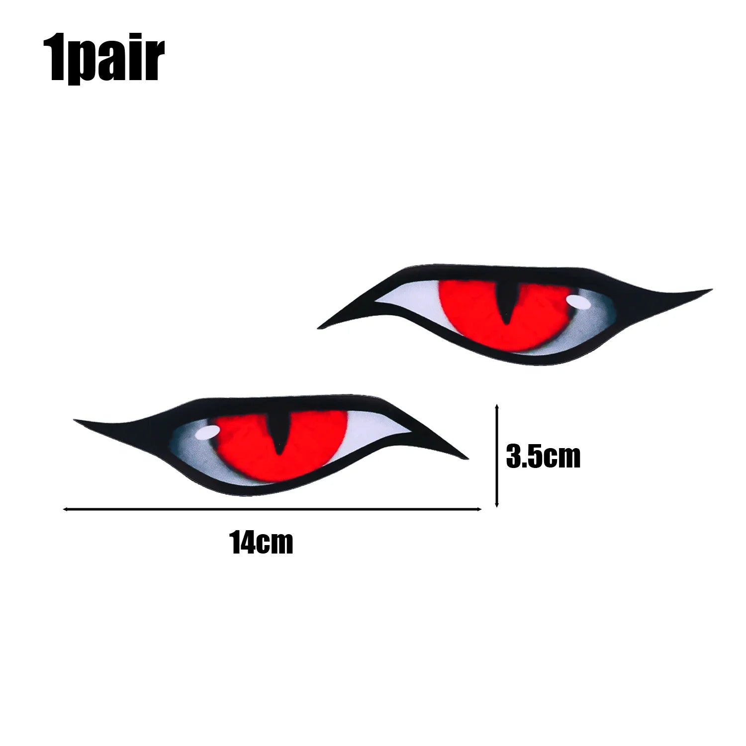 3D Reflective Eyes Stickers for Motorcycle Scooter Windshield Auto Decorative Night Light Safety Front Car Stickers Waterproof