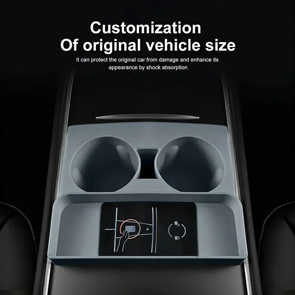 Premium Cup Holder Insert Secure Fit for Model Y/3 Center Console Round Slot Cover with Enhanced Interior Style Tools Amagi