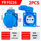 IP54 16A Outdoor Socket with Flip Cover | Euro/UK/BR Plug Waterproof for Garden & Industrial Use - Heavy Duty Explosion-Proof