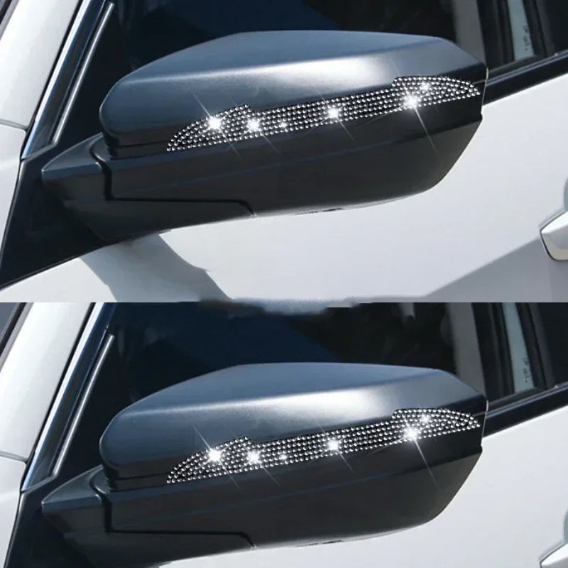 Bling Rhinestone Car Door Handle Scratch Protectors Suitable For All Cars Vehicles SUVs Side Mirrors Car Door Edge Guards Amagi