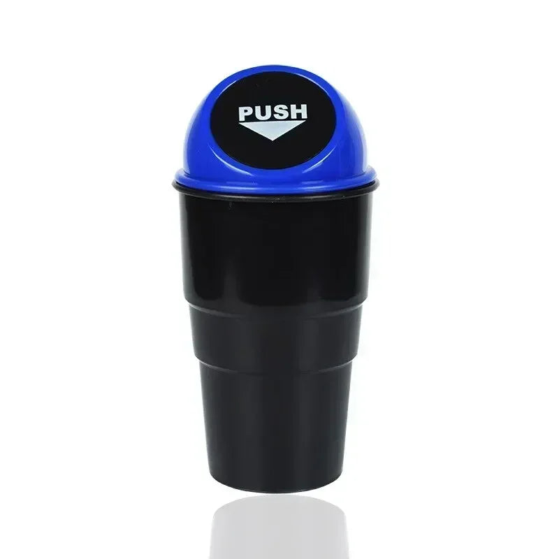 Round Car Trash Can with Lid, Car Garbage Box Car Door Trash Can Fashionable and Creative Water Cup Holder, Storage Bucket Amagi
