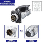 PLS20 WS20 TP20 Aviation Connector 20mm Opening Diameter 2-12 Pin Male Female Circular Plug Socket Metal Shell Waterproof IP67