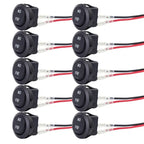 1/5/10pcs Car Motorcycle Toggle ON-OFF 2 Pin Rocker Switch with 16CM Pre-Wired Terminals 12V/24V Power Switch for Marine Boat