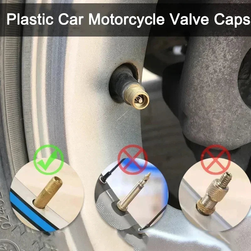 Tire Valve Dust Caps Stem Covers Plastic Car Wheel Tire Valve Tyre Stem Air Caps Tire Valve Caps Bike Autos Accesorios Amagi