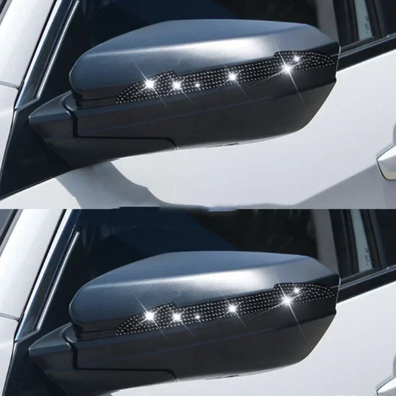 Bling Rhinestone Car Door Handle Scratch Protectors Suitable For All Cars Vehicles SUVs Side Mirrors Car Door Edge Guards Amagi