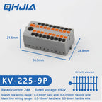 1 in Multiple Out Electrical Splitter Wire Connector Plug-in Terminal Block for Home Light Wiring Guide Rail Junction Box
