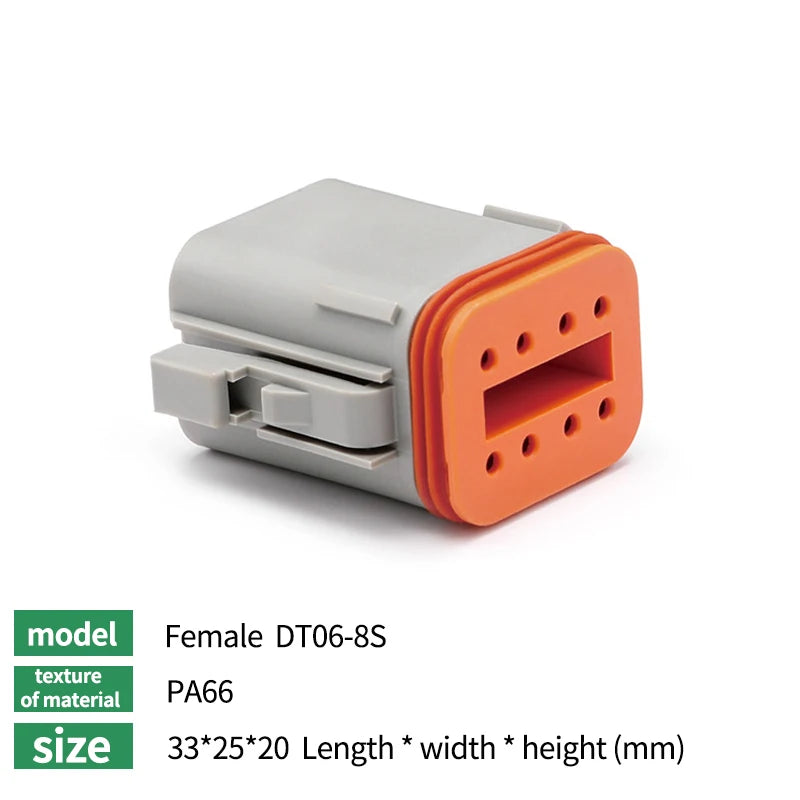 5/10/20Sets Deutsch Type DTM/DT/DTP/DT13/DT15 Waterproof Connector With Terminal Male Female Plug&Socket DTM04-2/3/4/6/8/12P