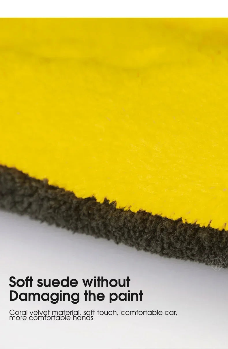 Car Washing Gloves Double Sided Coral Fleece Thickened Super Absorbent Car Wiping Gloves Cleaning Tools Amagi