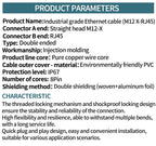 M12 X-Code 8Pin Male to RJ45 Gigabit Ethernet Cable 10Gbps IP67 Shielded - Industrial CAT6A Network Wire for Robotics & Harsh