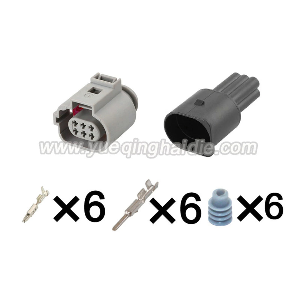 6 Pin Connector Waterproof 1.5mm Male Female Connector Automobile Wiring Harness Cable Socket for Audi VW 42121200 1J0973713G