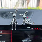 Rabbit Figurine Long-Eared Rabbit Statue Home Office Desktop Decoration Car Central Control Easter Bunny Art Ornaments Amagi