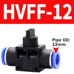 10/50/200 PCS HVFF Air Manual Valve 4mm 6mm 8mm 10mm 12mm, Pneumatic Push In Quick Joint with Manual Current-Limiting Control