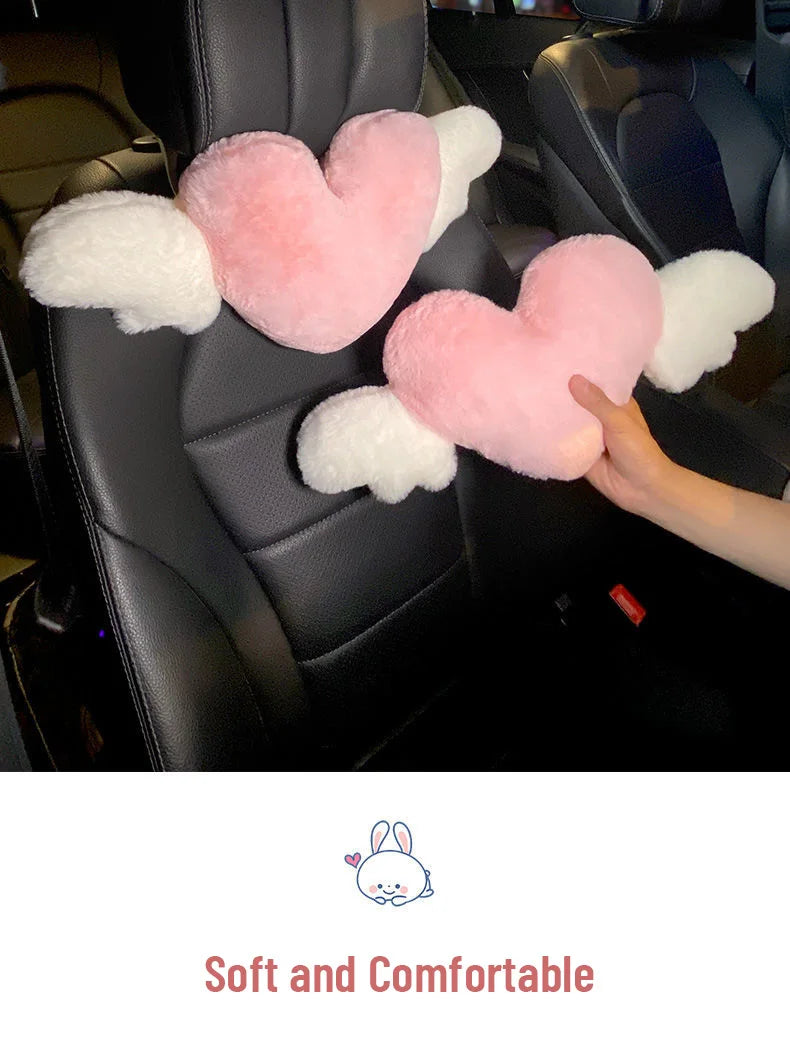 Car head pillow neck pillow cute cartoon love heart back pillow waist pillow seat back cushion Automotive Car Accessories New