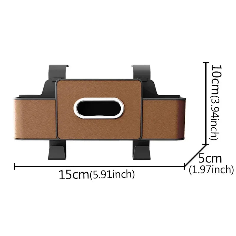 Universal Fit 4-in-1 Car Seat Organizer Tissue Holder Cup Slots Hooks Phone Holder Durable Multi-Functional Storage Box Vehicle