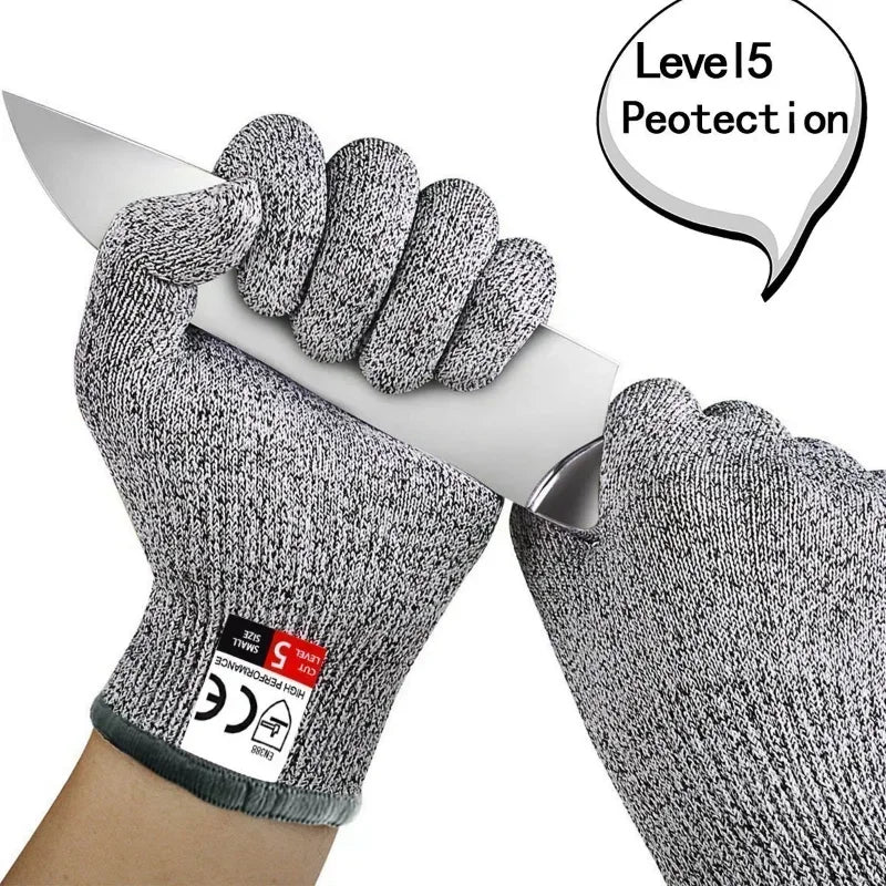Level 5 Anti-Cut Gloves Safety Cut Proof Stab Resistant Wire Stainless Steel Wire Metal Mesh Butcher Cut-Resistant Safety Amagi