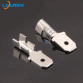 100pcs 6.3 male connectors, 0.8mm thick, 250 male terminals, brass tin-plated