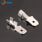 100pcs 6.3 male connectors, 0.8mm thick, 250 male terminals, brass tin-plated