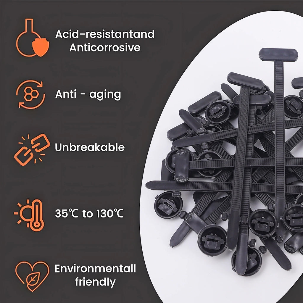 500/10set Universal Nylon Cable Tie Buckle Auto Fastener Screw Replacement Clip Car Fender Trunk Engine Guard Panel Wire Clips