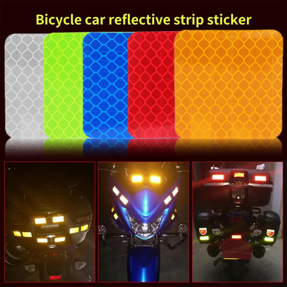 10pcs/set Car Bumper Reflective Safety Strip Stickers Car Reflective Sticker Reflective Warning Safety Tape Stickers Decals
