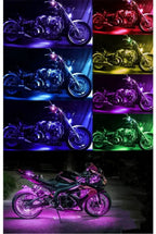 Motorcycle Atmosphere Underglow Lights LED Kits App Remote Control RGB Waterproof For Yamaha BMW Harley Suzuki E-bike Amagi