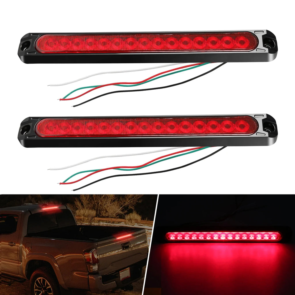 Universal 15 LED Trailer Light Bar 12-24V Brake Light with Sequential Flow Signal Turn Signal Lights for Truck Pickup Boat Amagi