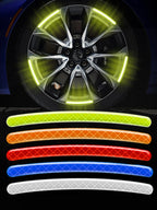 10pcs Car Wheel Hub Reflective Sticker Tire Rim Reflective Strips Luminous For Nissan Kicks X-trail Juke Tiida Qashqai Leaf Micr
