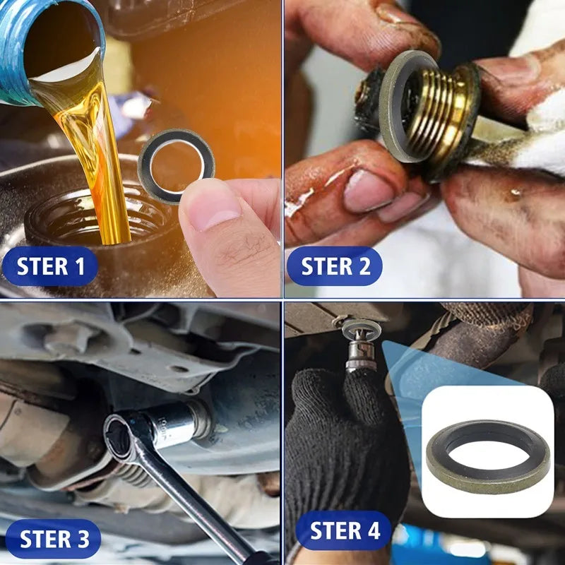 Non-Slip Car High Pressure Fuel Line Drain Plug Gasket Universal Oil Pan Gaskets Accessories Seal M6/M8/M10/M12/M14/M16/M18/M20