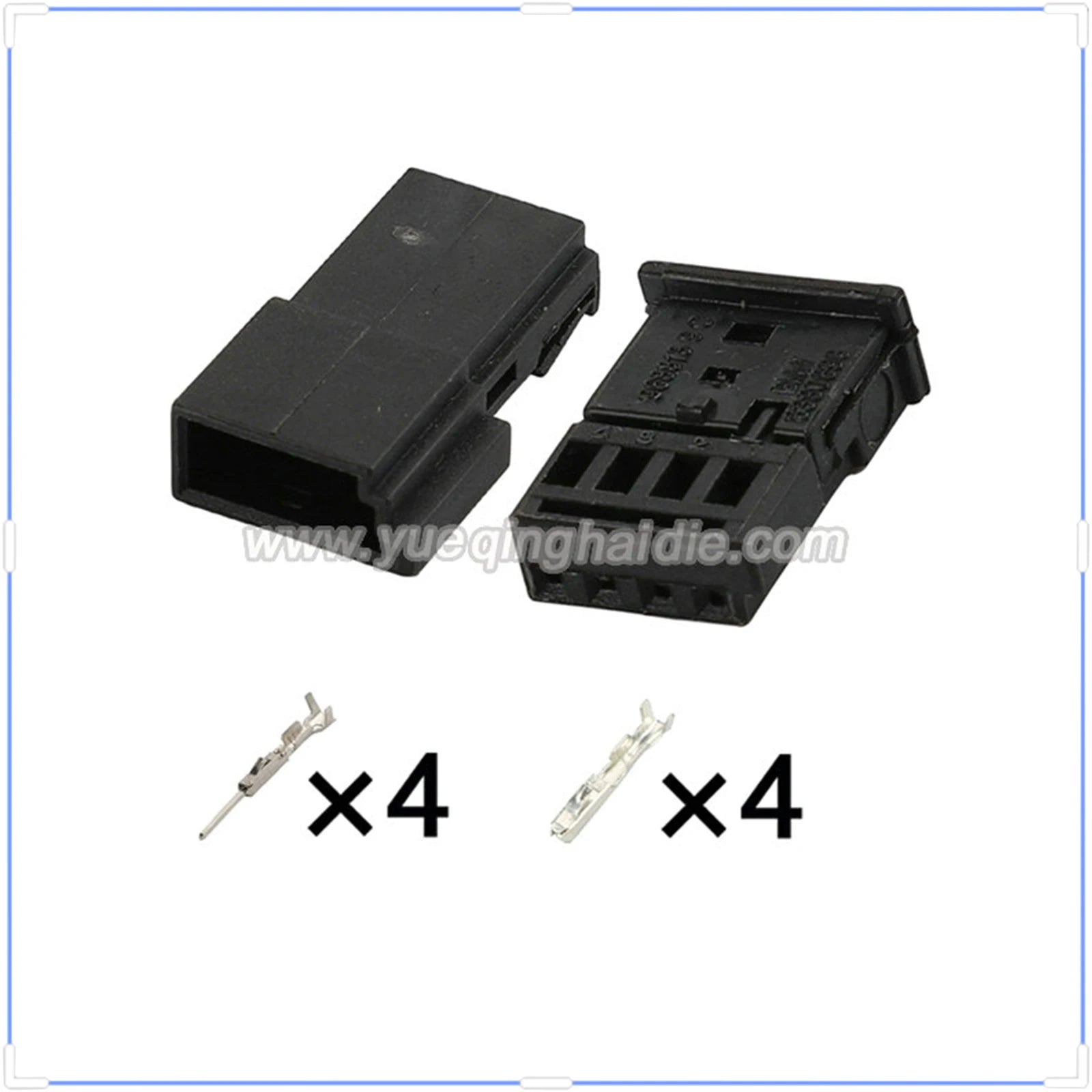 4-Pin Connectors Unsealed 0.6mm Male Female Connectors Auto AC Assembly Cable Plug for BMW 0-1452576-1 968813-1