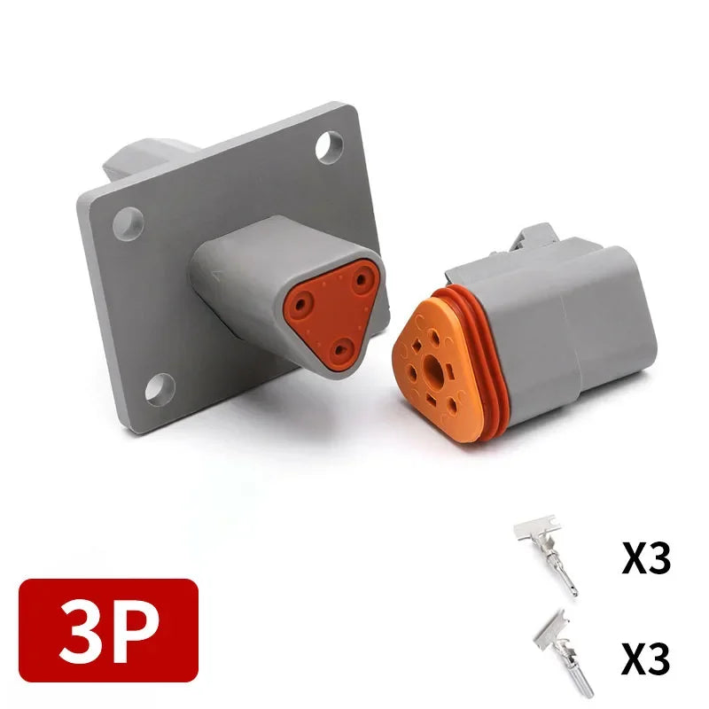 Deutsch DT/DTM/DTP/DTF Series Waterproof Connector 2-12Pin | Flange Mount for Automotive & Industrial Wiring Harness