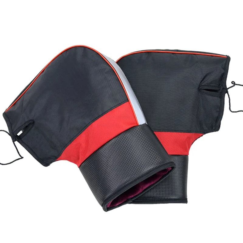 1Pair Motorcycle Handlebar Muffs Protective Motorcycle Scooter Thick Warm Grip Handle Bar Muff Rainproof Winter Warmer Gloves