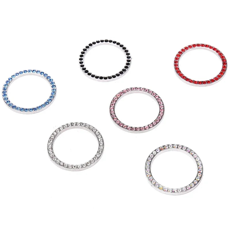 Universal Car Start Switch Button Decorative Diamond Rhinestone Ring Auto SUV Car Decorative Interior Accessories Amagi
