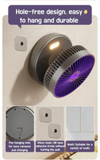 Foldable Desktop Fan Mini Wall-Mounted Car With Warm Night Light Rechargeable 4 Gears Adjustable Portable Air Circulation Amagi