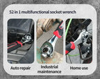 52-in-1 Multi-Functional Socket Wrench Set - 8-19mm Non-Slip Handle & Rotating Bone Design - Universal Wrench 360 Amagi