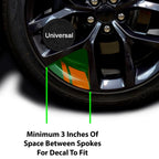 New 1Pcs Car Sticker Reflective Car Wheel Rim Vinyl Warning Stickers Hash Mark Stripe Racing Wheel Hub Decals for Size 16-21"