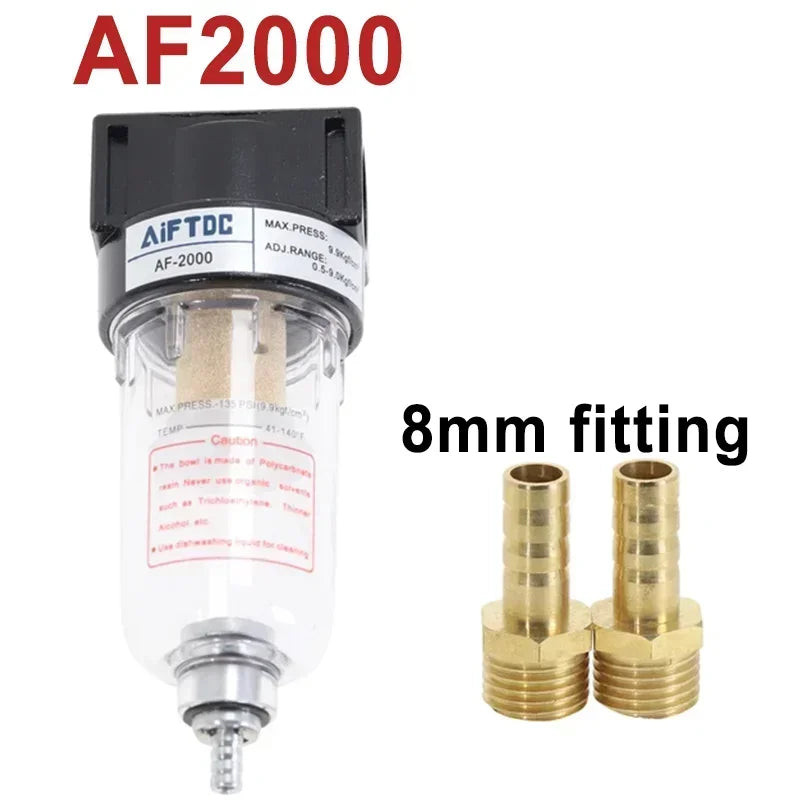 1/4 Air Source Processor AF2000 AF2000-02 Copper Filter Air Pump Filter Oil Water Separator Pneumatic Components Air Compressor