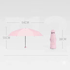 Mini Capsule Umbrella Five-Fold Six-Rib UPF50+ Sunshade UV Protection Compact Foldable Rain Umbrella for All Weather Amagi