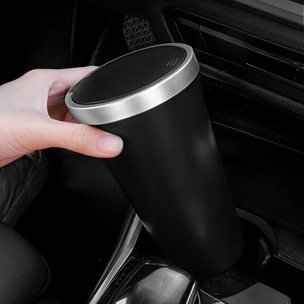 Auto Garbage Bin Ashtray Leak-proof Car Cup Holder Trash Can with Cover Storage Box Bucket Waterproof Acessory Amagi