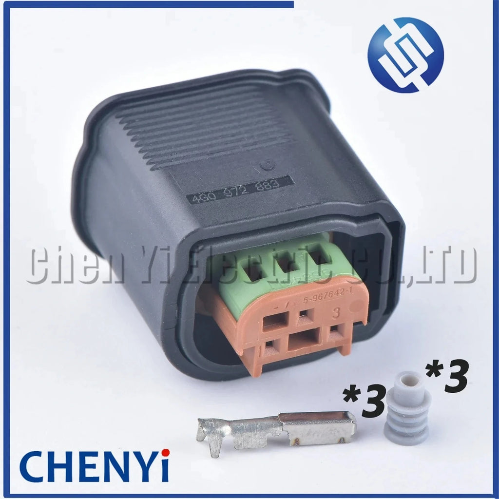3 Pin Auto waterproof connector PDC Parking Sensor Plug 2-967642-1 4B0 972 883 A 4G0 972 883 968401-1 4B0972883A 4G0972883