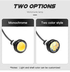 2pcs 23mm High Power White Eagle Eye LED Lights DRL Daytime Running Fog Light Tail Backup Warning Lights Car Motorcycle amabilis