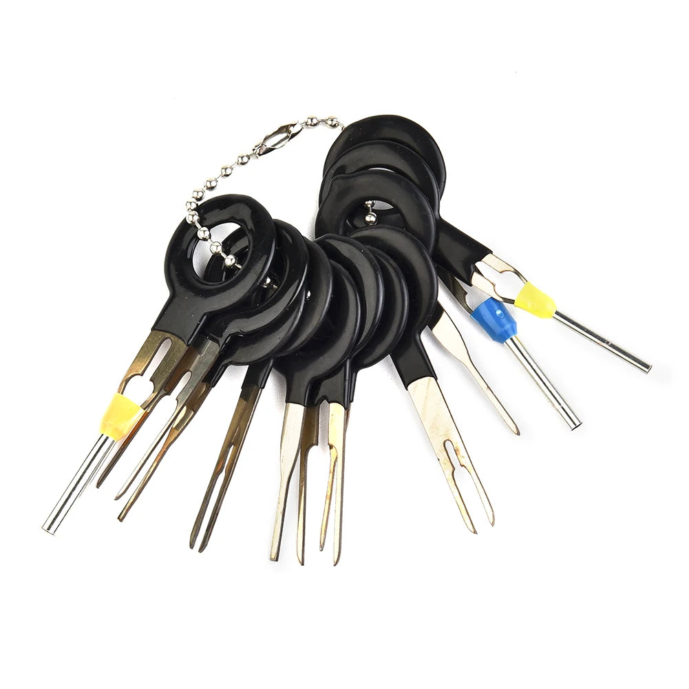 11pcs/Set Car Wire Terminal Removal Kit Tool Crimp Connector Extractor Release Pin Remover Repairing Disassembly Tools