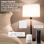 Tuya ZigBee Smart Light Switch No Neutral Wire No Capacitor Needed,1/2/3 Gang Wall Touch Interrupter Work with Alexa Google Home