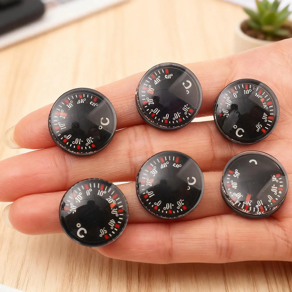 1-20pcs Car High Accuracy Thermometer Car Practical Mini Circular Thermometer Air Vent Ornament Charm 20mm Scale Measurement