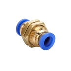 5PCS PM Push to Connect Fittings 4/6/8/10/12mm Bulkhead Union Quick Release Air Connector for 1/8-1/2" Thread Pneumatic Fittings